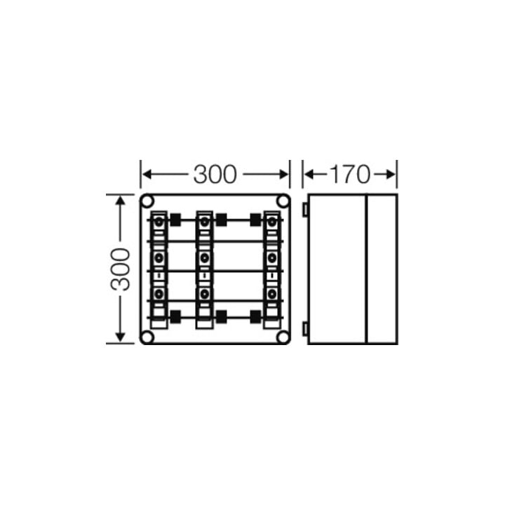 Hensel Sicherungsgehäuse 3x3x63A,D02 Mi 3266