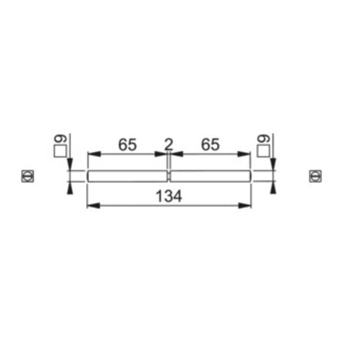 Hoppe Anti-Panik-Stift FSAP 4-KT.9mm L.134 Schl.m.geteilter Nuss