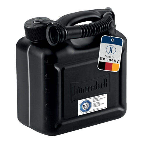 Hünersdorff Bidon de carburant Standard 5L noir HD-PE