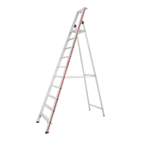 Hymer Stufenstehleiter mit Plattform, einseitig begehbar, 10 Stufen