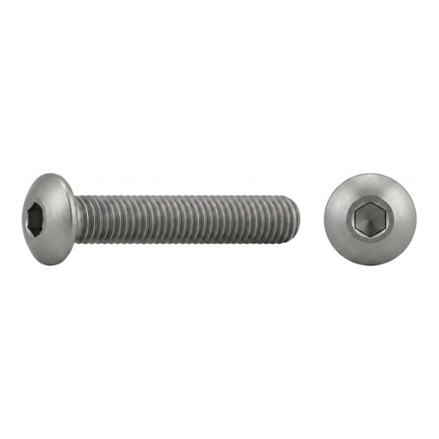 ISO 7380-1 Flachkopfschraube mit Innensechskant, Edelstahl, blank