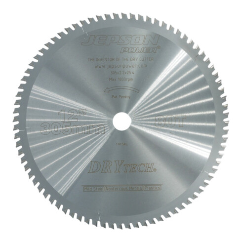 Jepson Drytech® HM-Sägeblatt Durchmesser 305 mm / 80Z für Stahl (dünnwandig)