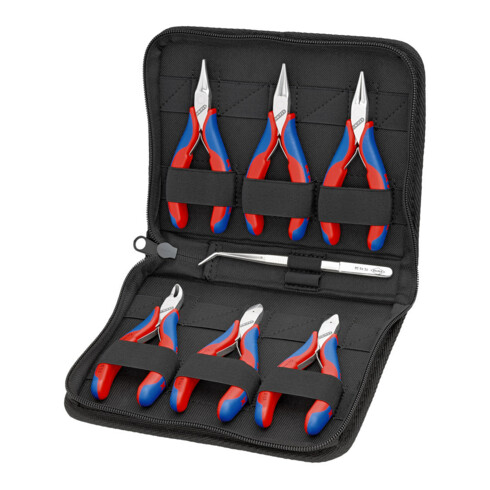 KNIPEX 00 20 16 elektro tangenset met gereedschappen voor de bewerking van elektro componenten 220 mm