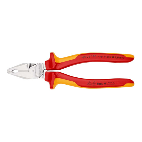 Knipex Kraft-Kombizange isoliert mit Mehrkomponenten-Hüllen, VDE-geprüft