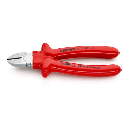 Seitenschneider verchromt 180mm tauchisolinks Knipex