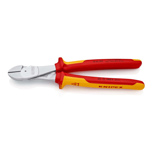 KNIPEX 74 06 250 Kraft-Seitenschneider isoliert mit Mehrkomponenten-Hüllen, VDE-geprüft verchromt 250 mm