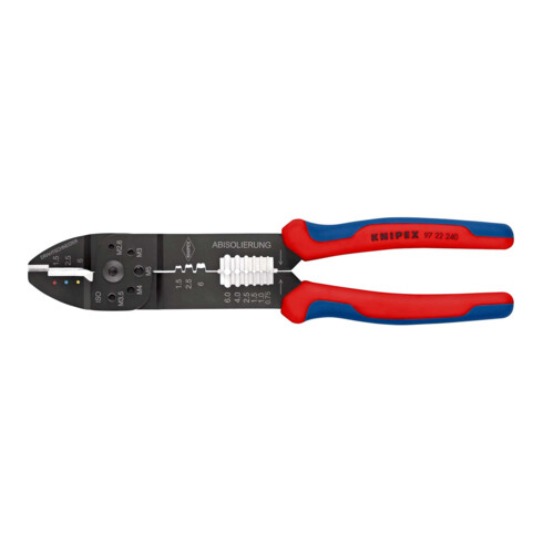 KNIPEX 97 22 240 Crimpzange mit Mehrkomponenten-Hüllen schwarz lackiert 240 mm