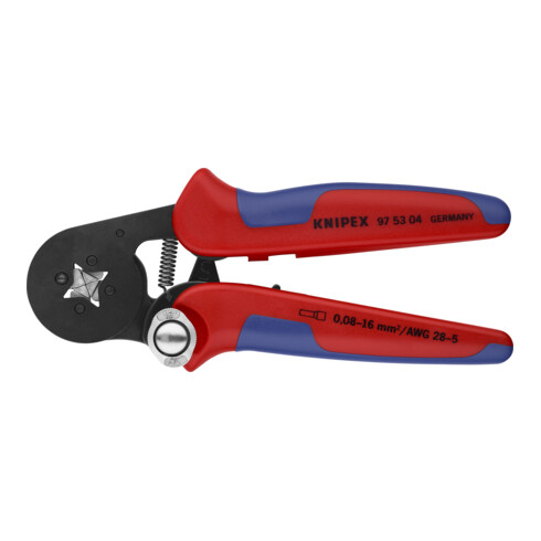 KNIPEX Pinza autoregolante, brunita con manicotti multicomponente 180mm, per terminali a bussola da 0,08 - 10/16mm²