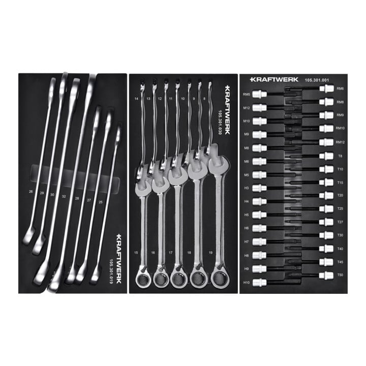 Kraftwerk BT700 Werkstattwagen, 8 Schubladen, BASIC, 351-tlg.