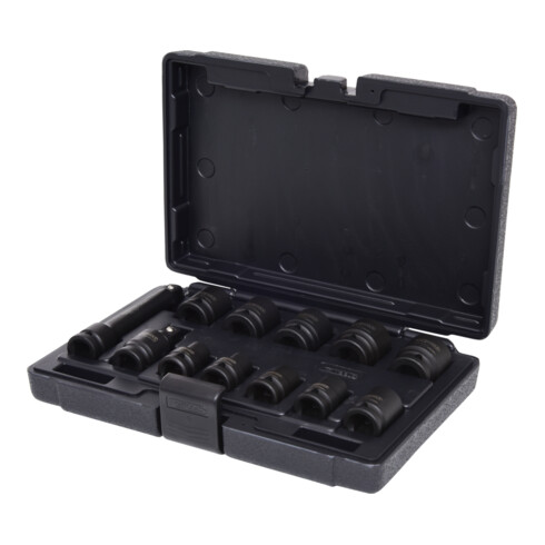 KS Tools 1/2" zeskant dopsleutelset, kort, 12 stuks