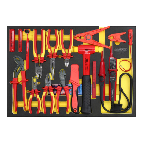 KS Tools ERGOTORQUE VDE Zangen-Satz in Schaumstoffeinlage, 17-tlg