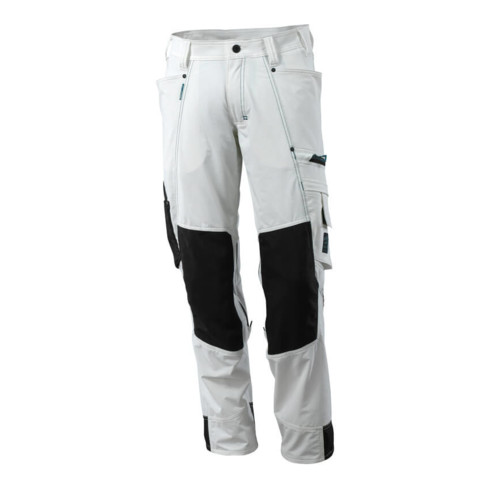Mascot Hose mit Knietaschen, Stretchstoff Hose weiss