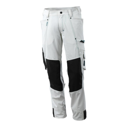 Mascot Hose mit Knietaschen, Stretchstoff Hose weiss