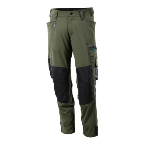 Mascot Hose mit Knietaschen, Stretchstoff Hose moosgrün
