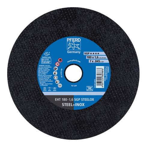 PFERD doorslijpschijf EHT 115-0.8 SGP STEELOX 22.23 mm