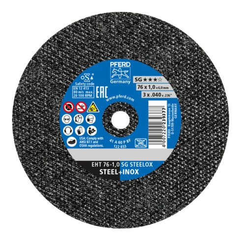 PFERD TOOLS Doorslijpschijf EHT 30-1,4 SG STEELOX/6