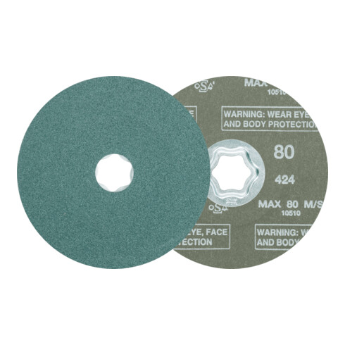 PFERD TOOLS COMBICLICK Zirkon Fiberscheibe für hohen Abtrag auf Stahl