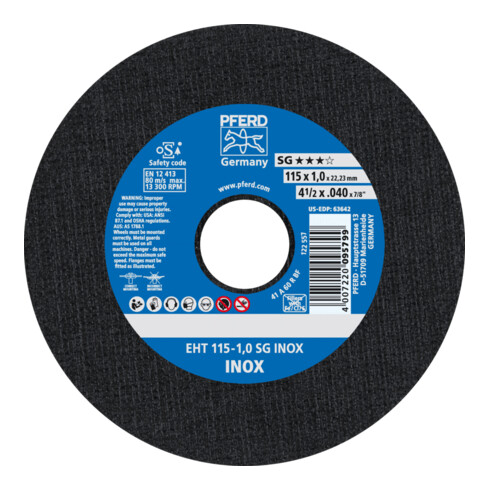 PFERD TOOLS Trennscheibe EHT SG INOX Edelstahl gerade