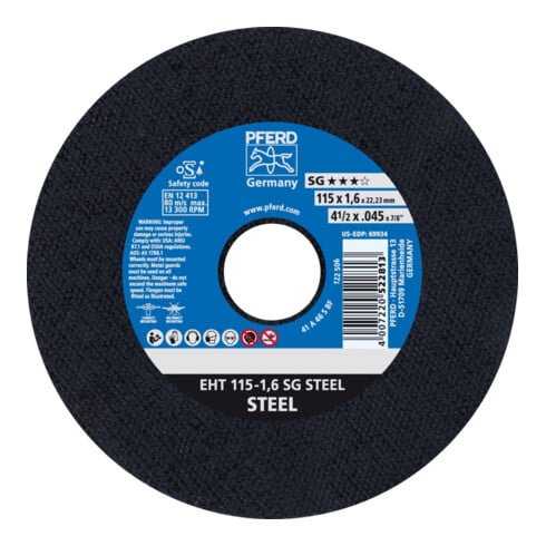 PFERD TOOLS Trennscheibe EHT 115-1,0 SG STEEL gerade
