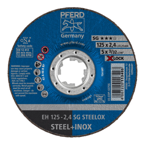 PFERD Trennscheibe EH 115-2,4 SG STEELOX/X-LOCK 2.4  mm