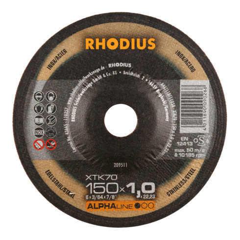 RHODIUS ALPHAline XTK70 Extradünne Trennscheibe 150 x 1,0 x 22,23 mm