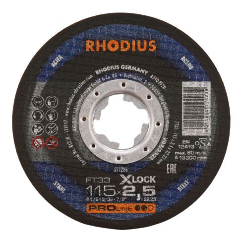 RHODIUS PROline FT33 X-LOCK Disco da taglio a mano 2,5 x 22,23 mm