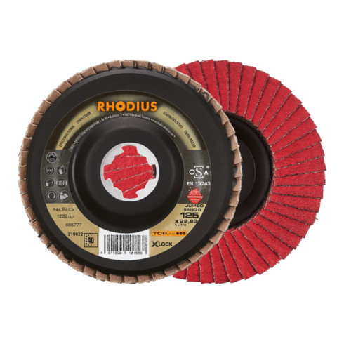 RHODIUS TOPline JUMBO SPEED P X-LOCK Fächerschleifscheibe