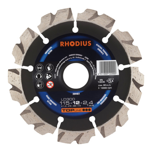 RHODIUS TOPline LD300 Disco da taglio diamantato