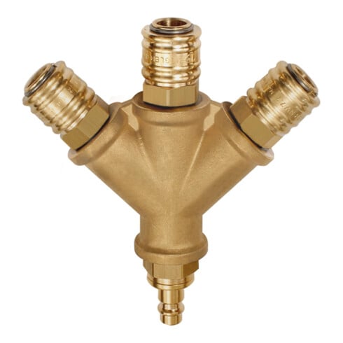 Riegler Verteiler, 3 Schnellverschlusskuppl. NW7,2, Nippel NW7,2-7,8 G1/2