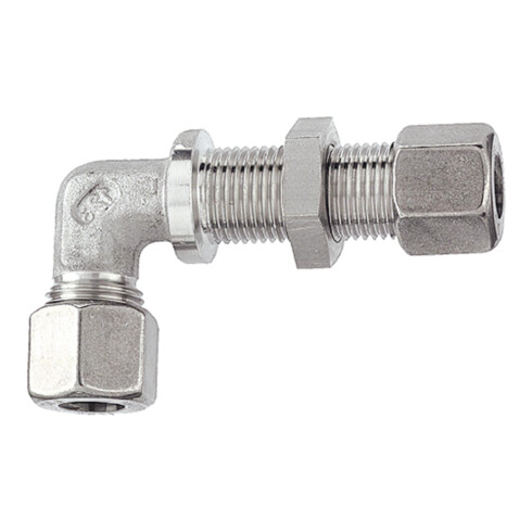 Riegler Winkel-Schottverschraubung, Rohr-Außen-Ø 6 mm, Edelstahl 1.4571