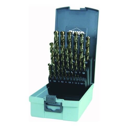 RUKO Spiralbohrersatz DIN338 Typ VA D.1-13x0,5mm HSS-Co5 25tlg.Ku.-Kassette