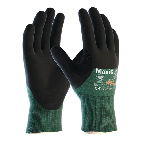Schnittschutzhandschuhe MaxiCut®Oil™ 44-305 Gr.8 grün/schwarz EN 388 PSA II