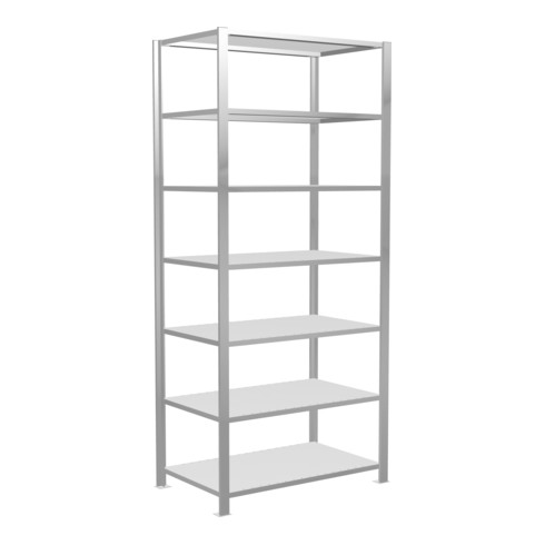 Schulte Büroregal Stecksystem MULTIplus150, 7 Fachböden, Tiefe 600 mm, beidseitig nutzbar, Aussteifung durch Längenriegel