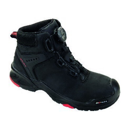 Sicherheitsstiefel Braxton schwarz/rot Leder S3 SRC HRO EN20345 BAAK
