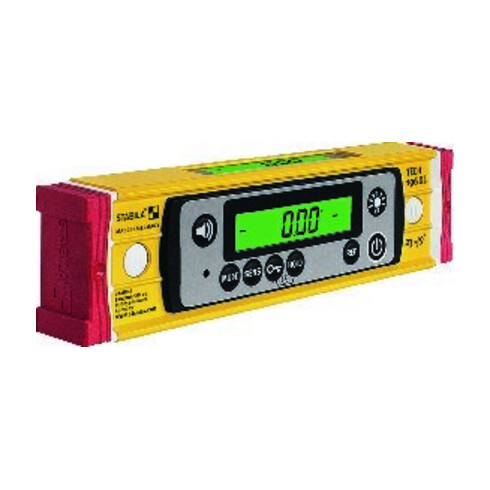 STABILA Niveau numérique TECH 196 DL, 183 cm, étanche IP 67, 2 écrans, sans calibration, modes °, %, mm/m, in/ft, étui