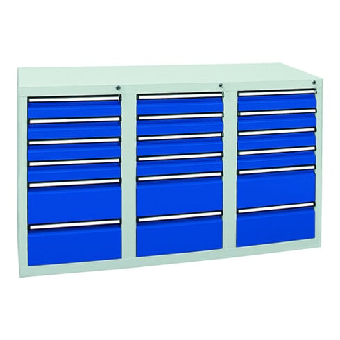 Stumpf Schubladenschrank Serie T-100/35-1, RAL 7035/7016, 26 Schubladen