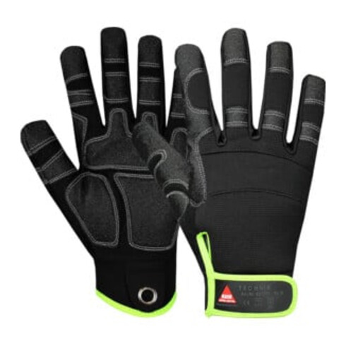 Hase Gants de montage Technik, 5 doigts en cuir synthétique HiTech