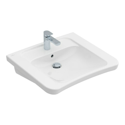 V&B Waschtisch VICARE 65x55cm, mittl. HL durchst, m ÜL, weiß