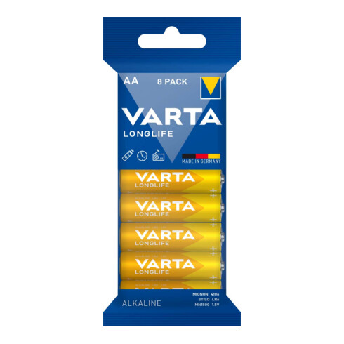 Varta Batterie Longlife AA Mignon, LR6, Al-Mn 4106 Fol.8
