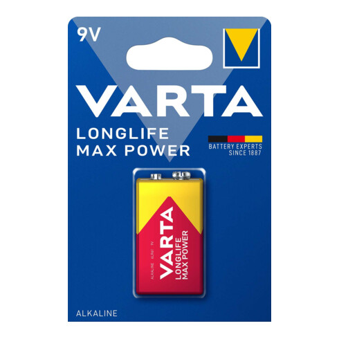 Varta Batterie Longlife Max Power E-Block, 6LR61, Al-Mn 4722 Bli.1