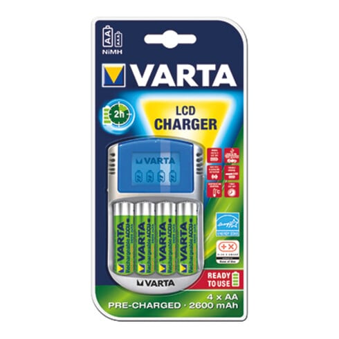 Varta Cons.Varta Ladegerät LCD Charger inkl.4AA+12V+USB 57070(4x5716)