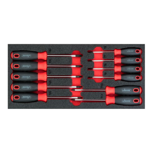 VIGOR Jeu de tournevis TX V4991, 11 pièces