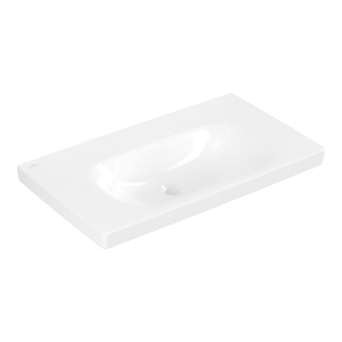 Villeroy & Boch Waschtisch Skyla 80 x 46 cm Weiß Alpin ohne Hahnlöcher ohne Überlauf