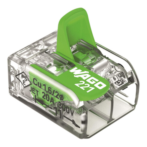WAGO Verbindungsklemme 221-422 2-Leiter max. 4mm² transparent