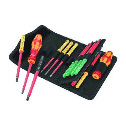 Wera VDE-Wechselklingen mit Handhalter, Kraftform Kompakt VDE 17 Universal 1 Tool Finder, 17-teilig