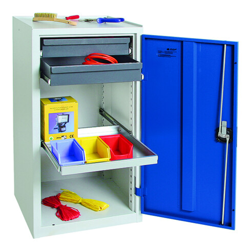Werkzeug-/Beistellschrank H1000 x B500 x T500mm 2 Schubladen, 1 BD grau/anthrazitgrau