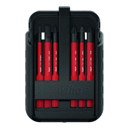Wiha bitset slimBit elektrische sleuf, Phillips, Pozidriv, PlusMinus/Pozidriv, TX 12 dlg. in slimBit-doos