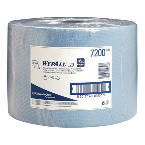 WypAll L10 Reinigungstücher für Oberflächen, 1 Blaue Rolle x 1.000 Papier-Wischtücher