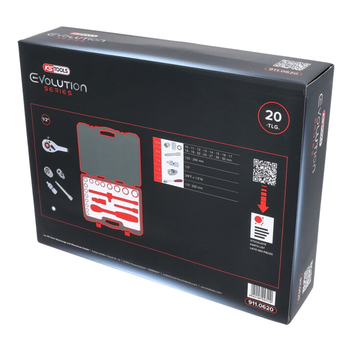 1/2" Coffret de douilles, 20 pcs.
