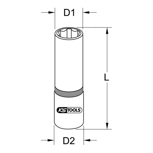 KS Tools Douille hexagonale 1/2" BRONZEplus BRONZEplus, longue